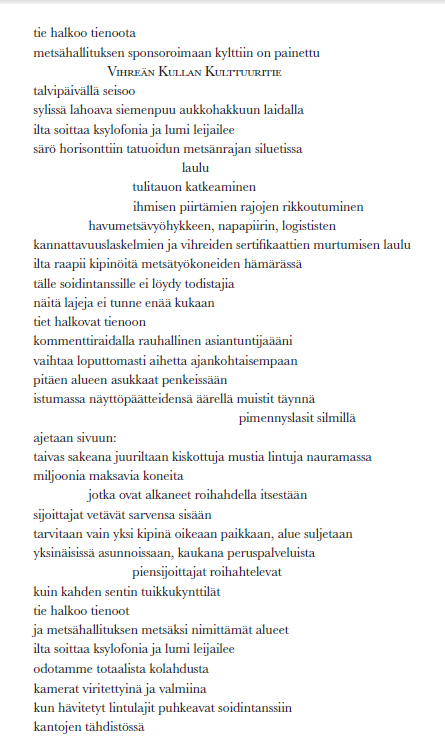 metsähallituksen sponsoroimaan kylttiin on painettu